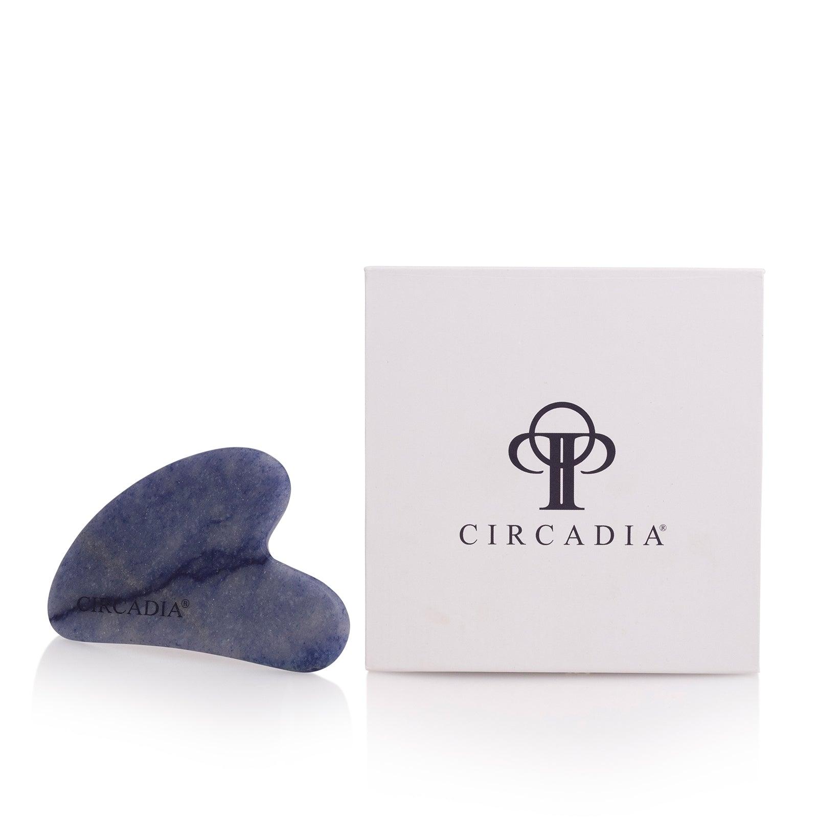 Blue Aventurine Gua Sha Stone w/Circadia Logo - CIRCADIA